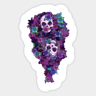 Flowers and Skulls Sticker